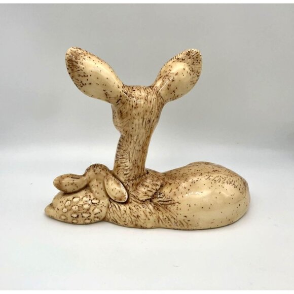 Large Deer Doe and Fawn Figurine Big Eyes Big Ears - Picture 4 of 7